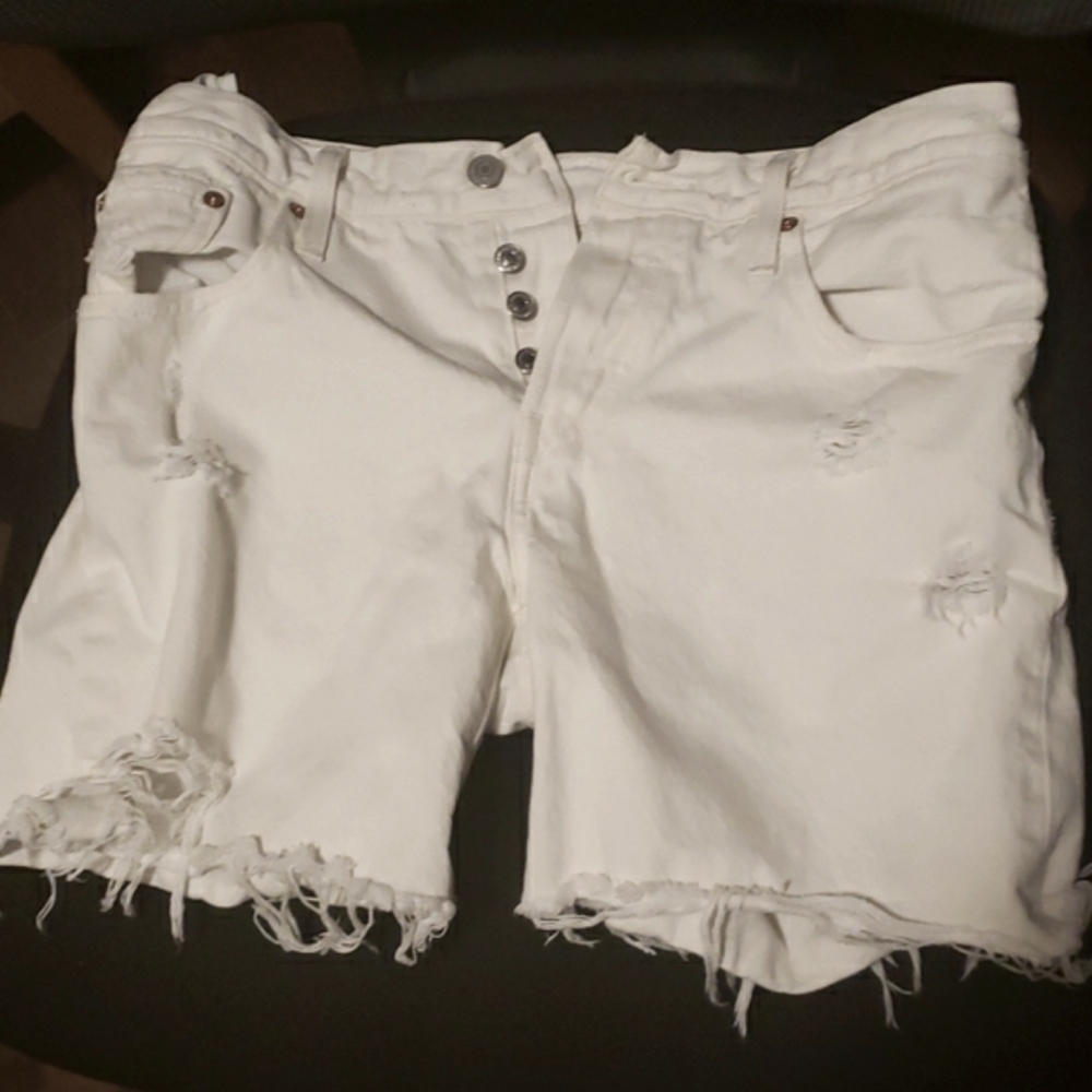 White summer shorts